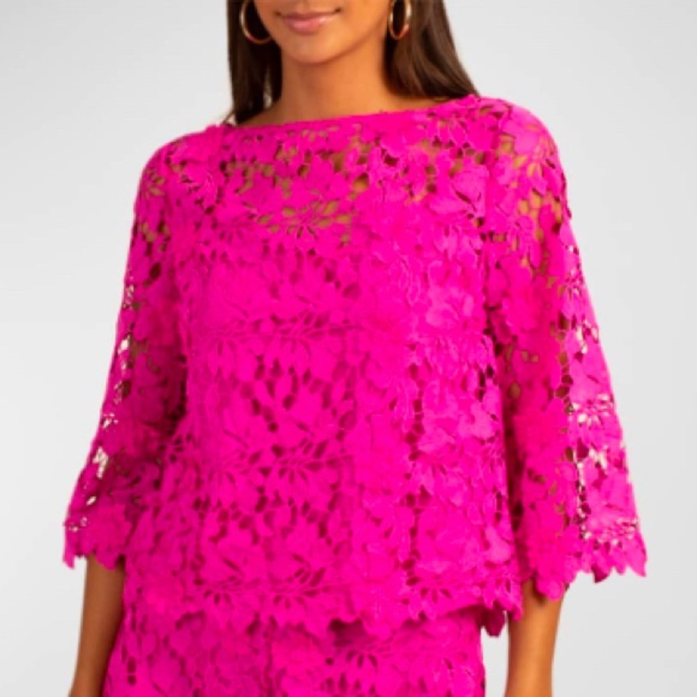 Trina Turk - Sun Bateau-Neck Lace Top